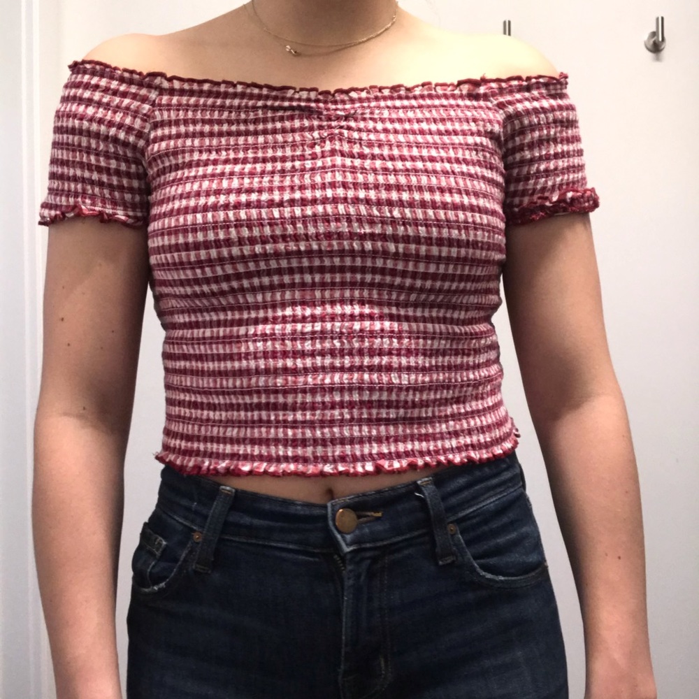 UO smocked off the shoulder top